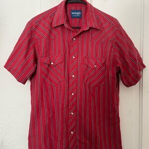 Wrangler Men's Red Striped Shirt